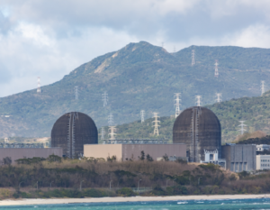The two reactor domes of Taiwan's No.1 nuclear power plant near Kenting.